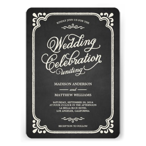 Chalkboard Union | Wedding Invitation (front side)