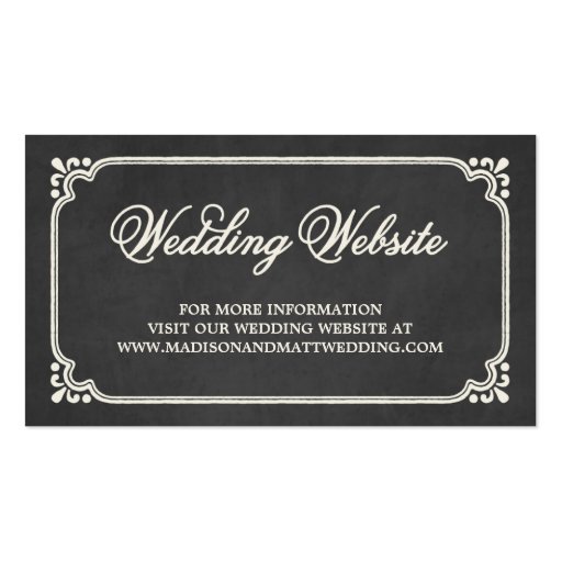 Chalkboard Union | Wedding Website Card Business Card Templates