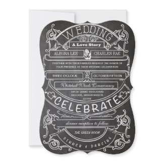 Chalkboard Vintage Modern Typography Wedding