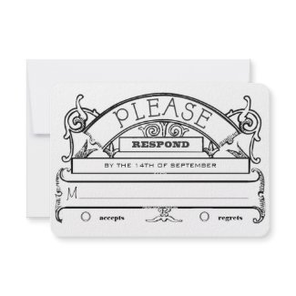 Chalkboard Vintage Modern Typography Wedding RSVP