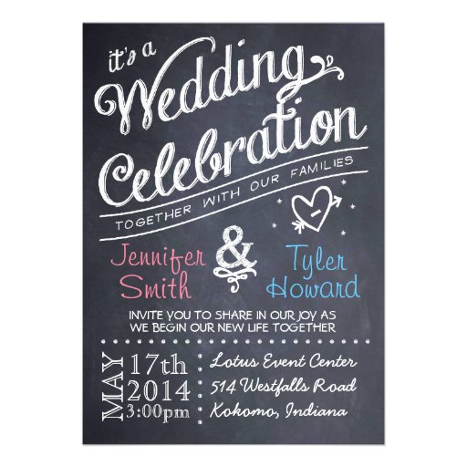 Chalkboard Wedding Invitation (front side)