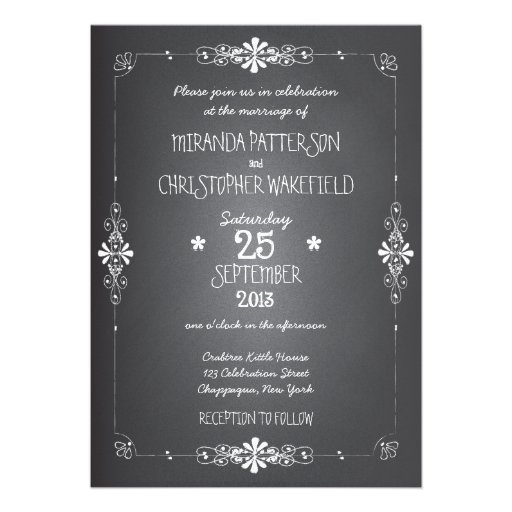 Chalkboard Wedding Invitation