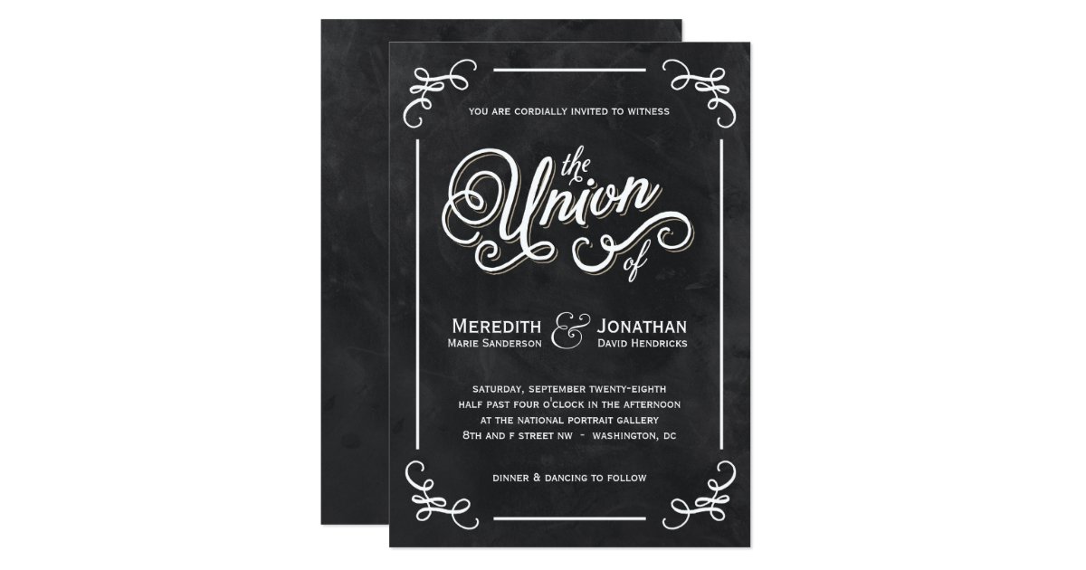Chalkboard Wedding Invitation Zazzle