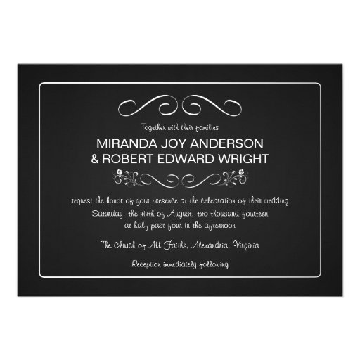 Chalkboard Wedding Invitations Plain and Simple (front side)