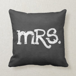 Chalkboard Wedding Mrs. Woman Throw Pillows