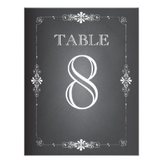 Chalkboard Wedding Reception Table Number Card