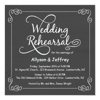 Invitations to wedding rehearsal