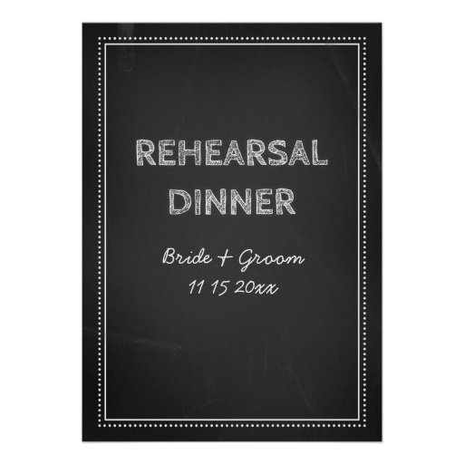 Chalkboard Wedding Rehearsal Dinner Party Custom Invite