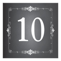 Chalkboard Wedding Table Number Square Card