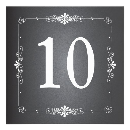 Chalkboard Wedding Table Number Square Card