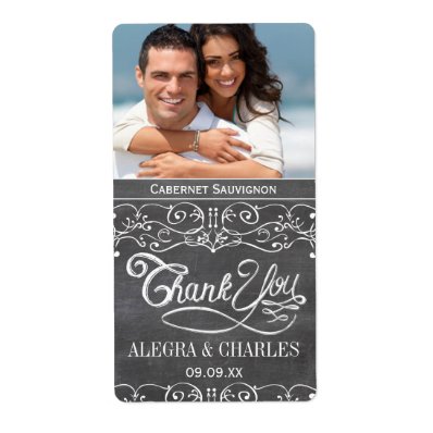 Chalkboard Wedding Wine Label