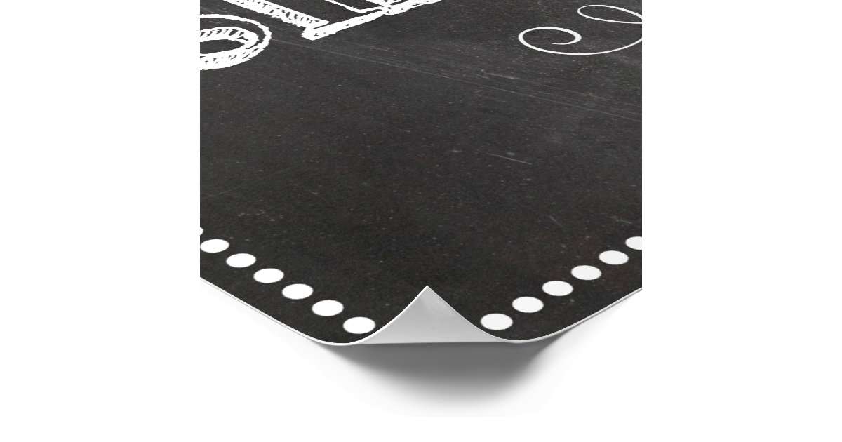 Chalkboard Bridal Shower Sign Poster Zazzle