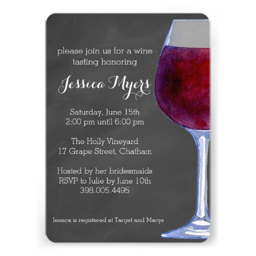 Chalkboard Wine Invitation