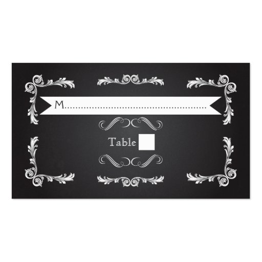 Chalkboard with vintage frame wedding place card business cards