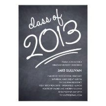 Chalkboard Writing Graduation Invitation