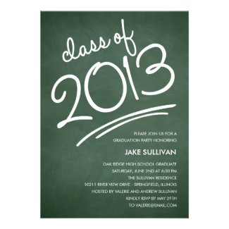 Chalkboard Writing Graduation Invitation