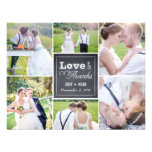 Chalked Collage Wedding Photo Thank You Card invitations