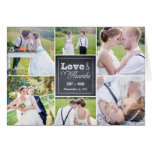 Chalked Collage Wedding Thank You Card cards