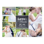 Chalked Collage Wedding Thank You Card postcards