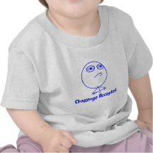 Challenge Accepted Blue & White Text Tee Shirt