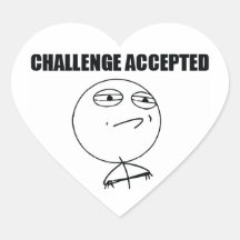Challenge Accepted Heart Sticker