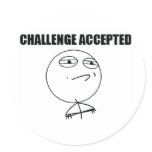 Challenge Accepted Round Stickers