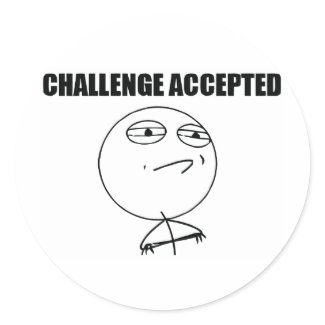 Challenge Accepted Round Stickers
