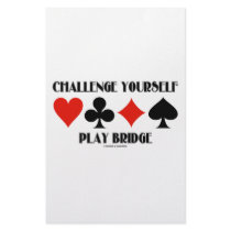 Challenge Yourself Play Bridge Custom Stationery