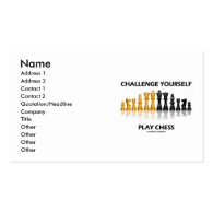 Challenge Yourself Play Chess (Chess Attitude) Business Cards