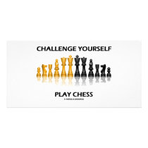 Challenge Yourself Play Chess Custom Photo Card
