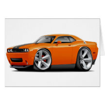 Challenger SRT8 Orange-Black Car Greeting Card