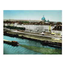 Chalons sur Saone, barges on the river Saone Post Cards