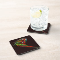 Chameleon Abstract Art Cork Coaster