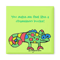 Chameleon Bucks Magnet by zooogle Chameleon Bucks Magnet