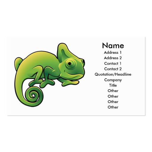 Chameleon business card design (front side)