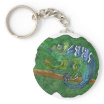 Chameleon in the country key chains