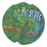 Chameleon in the country round stickers