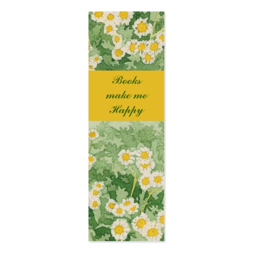 Chamomiles Daisies 1" x 3" Mini Book Marker Business Card (front side)
