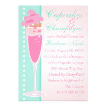 Champage, Cupcakes & Pearls invitations