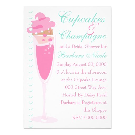 Champage, Cupcakes & Pearls Personalized Announcement
