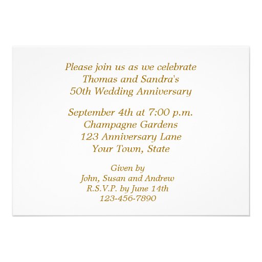 Champagne 50th Anniversary Invitation