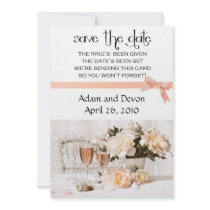 Champagne and Flowers Save the Date Wedding Card invitations