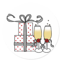 Champagne and Gifts Sticker