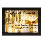 Champagne and Sparkles Golden 50th Invitations invitations