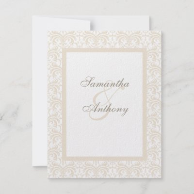Champagne and White Wedding Invitations by cutencomfy