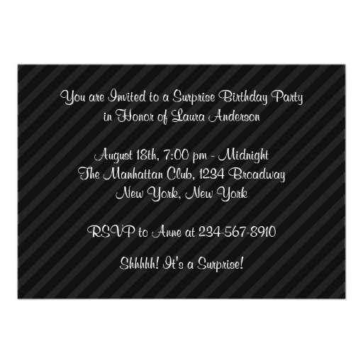 Champagne Balloons Black Surprise Birthday Party Personalized Invites