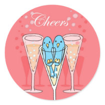 Champagne Birds Sticker by Birdique Champagne Birds Sticker