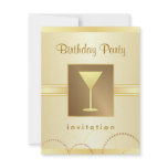 Champagne Birthday Cocktail Party Invitations