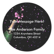 Champagne Bottle w/Confetti Return Address Labels stickers by mrssocolov2 Champagne Bottle w/Confetti Return Address Labels stickers