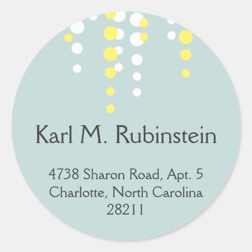 Champagne bubble blue modern chic address label stickers